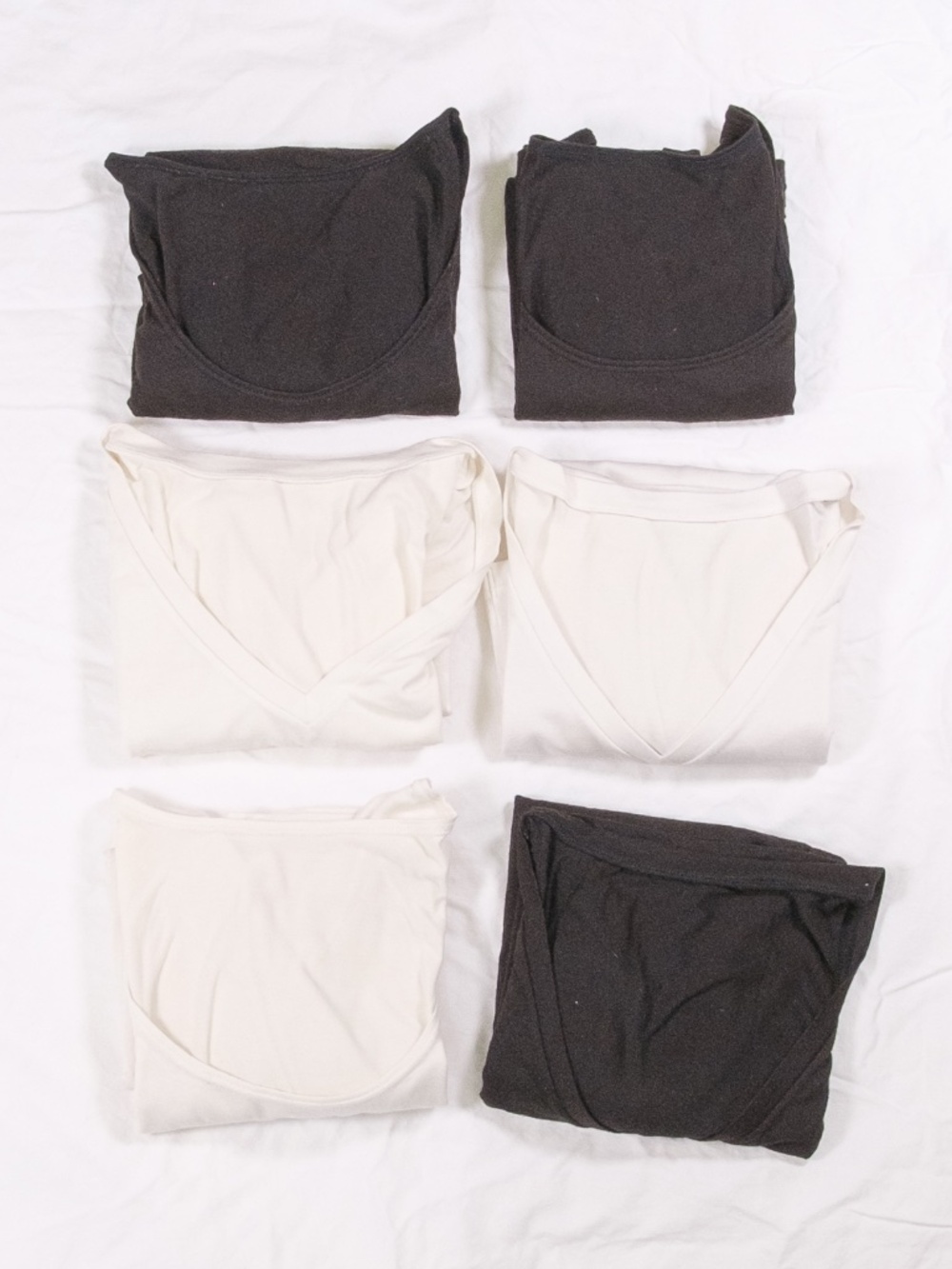 Lot of 6 Black & Cream Uniqlo Heattech Long Sleeve Tops JP M